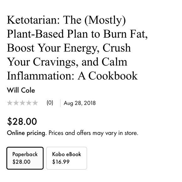 Ketotarian The (Mostly) Plant-Based Plan to Burn Fat Boost Your Energy Will Cole - Picture 2 of 8